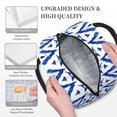 thumbnail image 6 of YFYANG Portable Waterproof Insulated Lunch Bag, Ikat Blue Watercolor Texture Reusable Cooler Bag / Picnic Bag for Adults Teens, 6 of 9