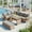 Brown, variant on Harper & Bright Designs Patio Rattan L-Shaped Sofa Set, Outdoor Sectional PE Wicker Set with Extendable Side Tables Dining Table and Cushion for Backyard Graden, Brown