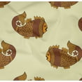 thumbnail image 4 of oneOone Organic Cotton Poplin Twill Fabric Fish Block Print Fabric BTY 42 Inch Wide, 4 of 4