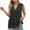 Black, variant on Women's Cotton Ribbing Button-Front V-Neck Long Tank Blouse - Fully Lined Sleeveless Top for Everyday Casual Fashion