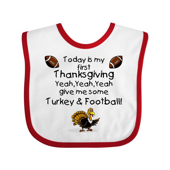 Inktastic First Thanksgiving Boys or Girls Baby Bib
