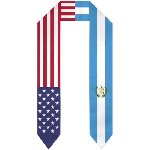 Guatemala & USA United States Flag Graduation Stole For International Student Sash Stole Pride Cheers Shawls