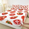 thumbnail image 3 of Manfei Red Tomato Fruit Bed Sheets, Kawaii Cartoon Food King Sheets, Teen Boy Girl Kid Sheet Set, Microfiber Bedroom Decor, 4 Pieces, 3 of 7