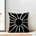 thumbnail image 5 of Summer Outdoor Pillow Covers 18x18 Inch 2 Pcs, Back Cream Sun Boho Decorative Throw Pillows,Sunshine Abstract Farmhouse Decor Pillowcase Linen Cushion Cover for Home Couch Sofa Bed, 5 of 6