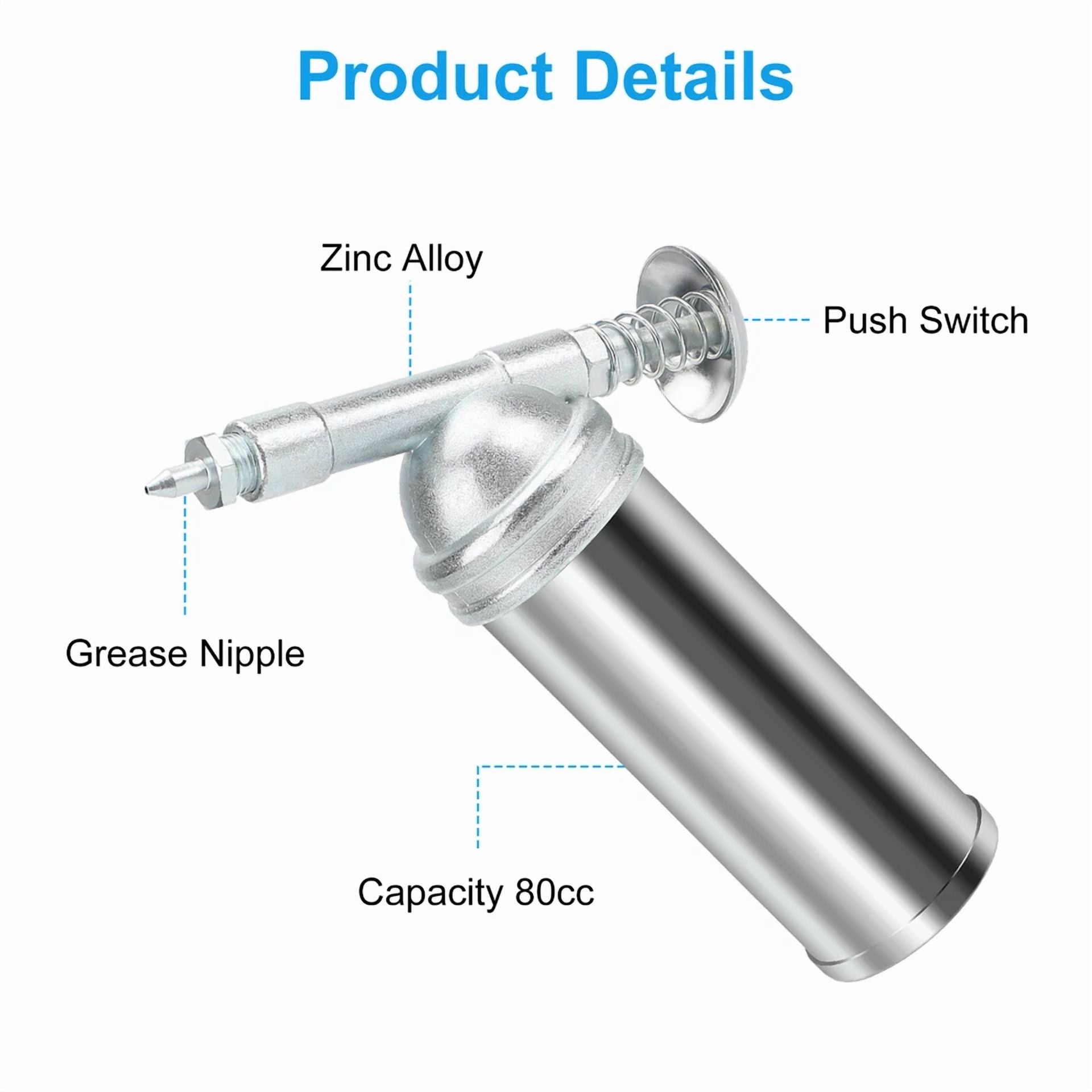 CIRCLE- 3Oz Handheld Mini Grease Gun Injector Adjustable Nozzle 1000Psi Pressure Output