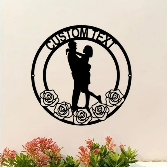 Custom Personalized Couple Metal Sign Happy Valentine Metal Wall Art, Love Name Date Sign, Wedding Wall Hanging Decor