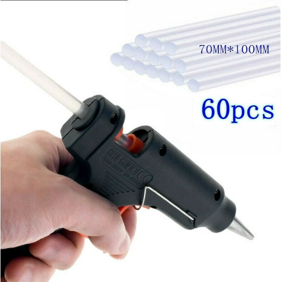 Hot Melt Glue Gun with 60 Mini Clear Glue Sticks for Arts Craft UL LISTED Black