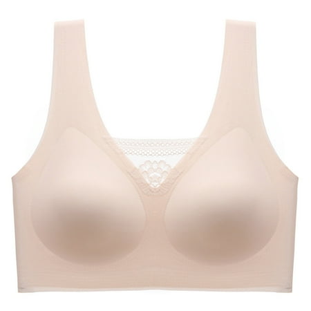 Juslio Minimizer Bras for Women Athletic Padded Comfortable Solid Vest Breasted Bra
