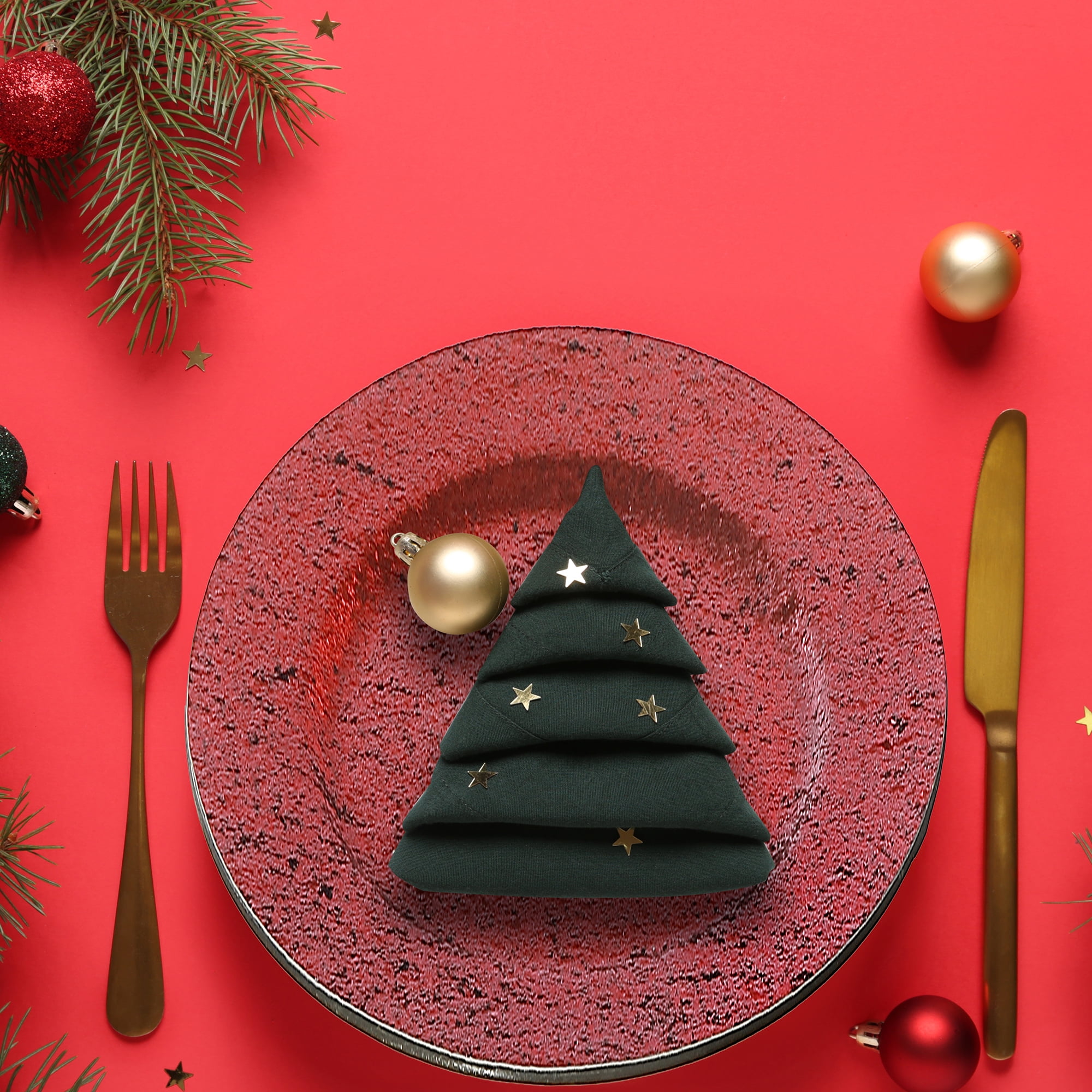 Charger Plate (Glitter) (Red) (13") - Set of 12