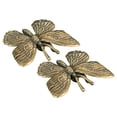 thumbnail image 3 of 2 piezas de escultura de mariposa de metal, estilo retro, estatua de mariposa de latón, decoración, modelo de mariposa, adorno, 3 of 6