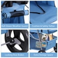 thumbnail image 6 of SuperDeal Folding Pet Stroller for Small Dog Cat, 4 Wheels Breathable Pet Carrier W/Cup Holder & Basket, Sky Blue, 6 of 11