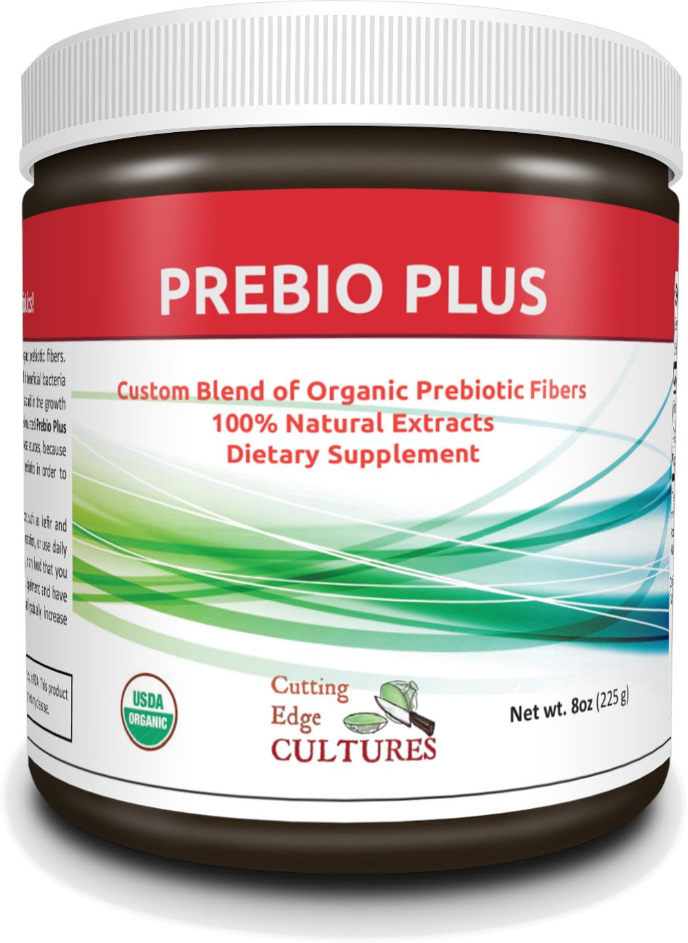 Cutting Edge Cultures Prebio Plus Prebiotic Fiber Powder BEST Custom Blend of Organic Prebiotic Fibers Dietary Supplement 8 oz