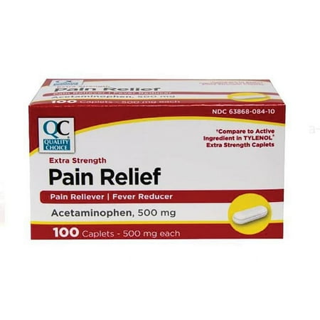 Quality Choice Extra Strength Pain Relief Acetaminophen 500 mg 100 Cplts