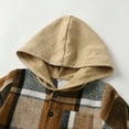 thumbnail image 5 of JTieacloth Fall Winter Outfits Sets Toddler Boys Girls Long Sleeve Casual Plaid Prints Hooded Tops Holiday Shirts T Shirt Pants Outfits,Sizes 9-12 Months(Brown), 5 of 5