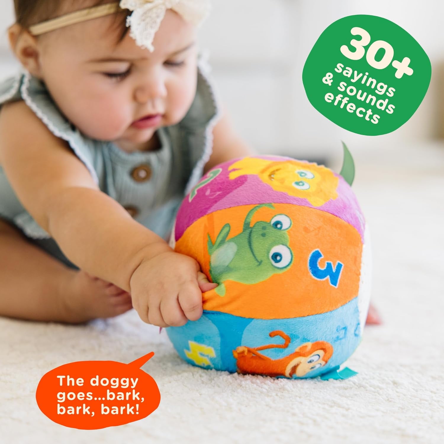 Move2Play, Hilariously Interactive Baby Ball with Music & Sound Effects | First Birthday Gift | Toddler Toy for Boys & Girls | Age 6, 9, 12, 18+ Month | 1, 2+ Year's Old (Baby Ball)