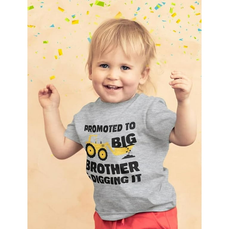 Tstars Toddler Boys Shirt Promoted to Big Brother Tractor T Shirt 2T Gray