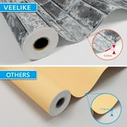 VEELIKE 15.7''x118'' Grey Brick Wallpaper Peel and Stick 3D Brick Stone Textured Wallpaper Self Adhesive Removable Contact Paper Waterproof Rustic Brick Mural for Bedroom Walls Backsplash