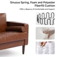 thumbnail image 3 of DREAMSIDEA Faux Leather Accent Chair Comfy Armchair Reading Chair with Pillows for Living Room Bedroom Office,Brown, 3 of 5