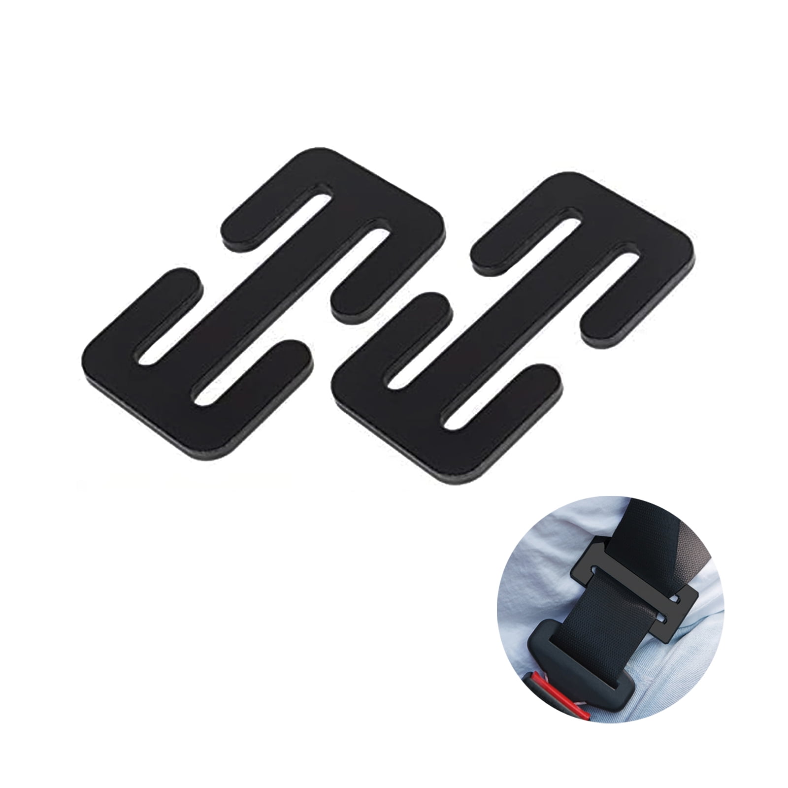 Auto Shoulder Neck Strap Positioner Metal Seat Belt Adjuster Universal Vehicle Locking Clip for a Comfortable Driving Black, 2 Pack 