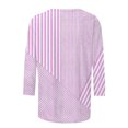 thumbnail image 4 of ZDNIXIAN Womens Long Sleeve Shirts Tops ,Crew Neck Long Sleeve Casual Shirt, Loose Fit Mixed Stripe Pullover Top, Lightweight Relaxed Fit Daily Fashion Tunic, 4 of 5