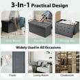 thumbnail image 6 of Giantex Folding Storage Ottoman Bench, Fabric Footrest w/ Removable Storage Bins & Padded Seat, Toy Storage Organizer Chest Box, Grey, 6 of 10