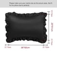thumbnail image 3 of PiccoCasa 2Pcs Satin Pillowcase Pillowcases Ruffled Pillowcases Pillow Shams, King Black, 3 of 8