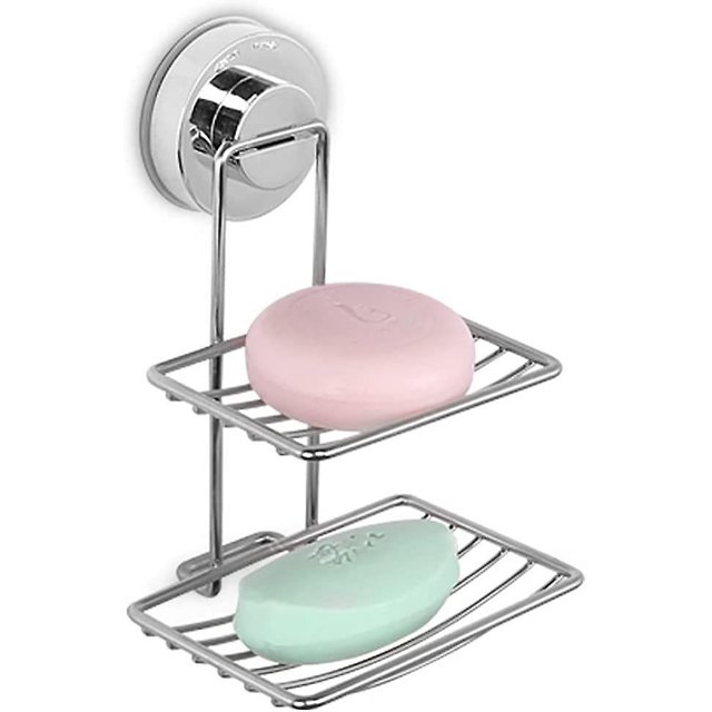 Jabonera para ducha con ventosa CHAO acero inoxidable adhesiva 19 X 13 cm