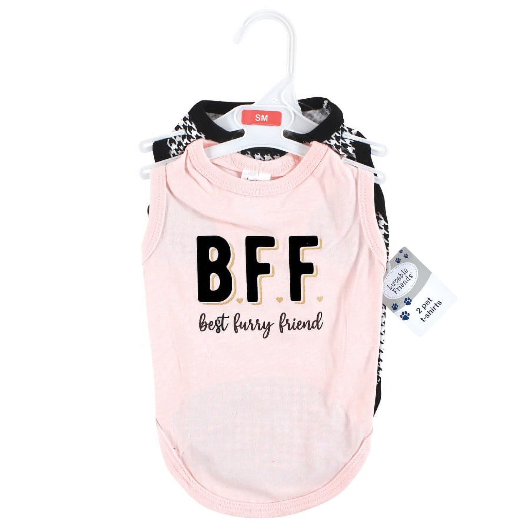 Luvable Friends Dog Pet Dog and Cats Cotton T-Shirts 2pk, Bff Houndstooth, X-Large