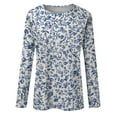 thumbnail image 6 of kytmyeq Women's Fashion Casual Long Sleeve Print Round Neck Pullover Top Blouse, 6 of 6