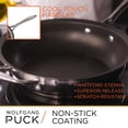 thumbnail image 2 of Wolfgang Puck 3-Piece Stainless Steel Skillet Set, Scratch-Resistant Non-Stick Coating, 2 of 4