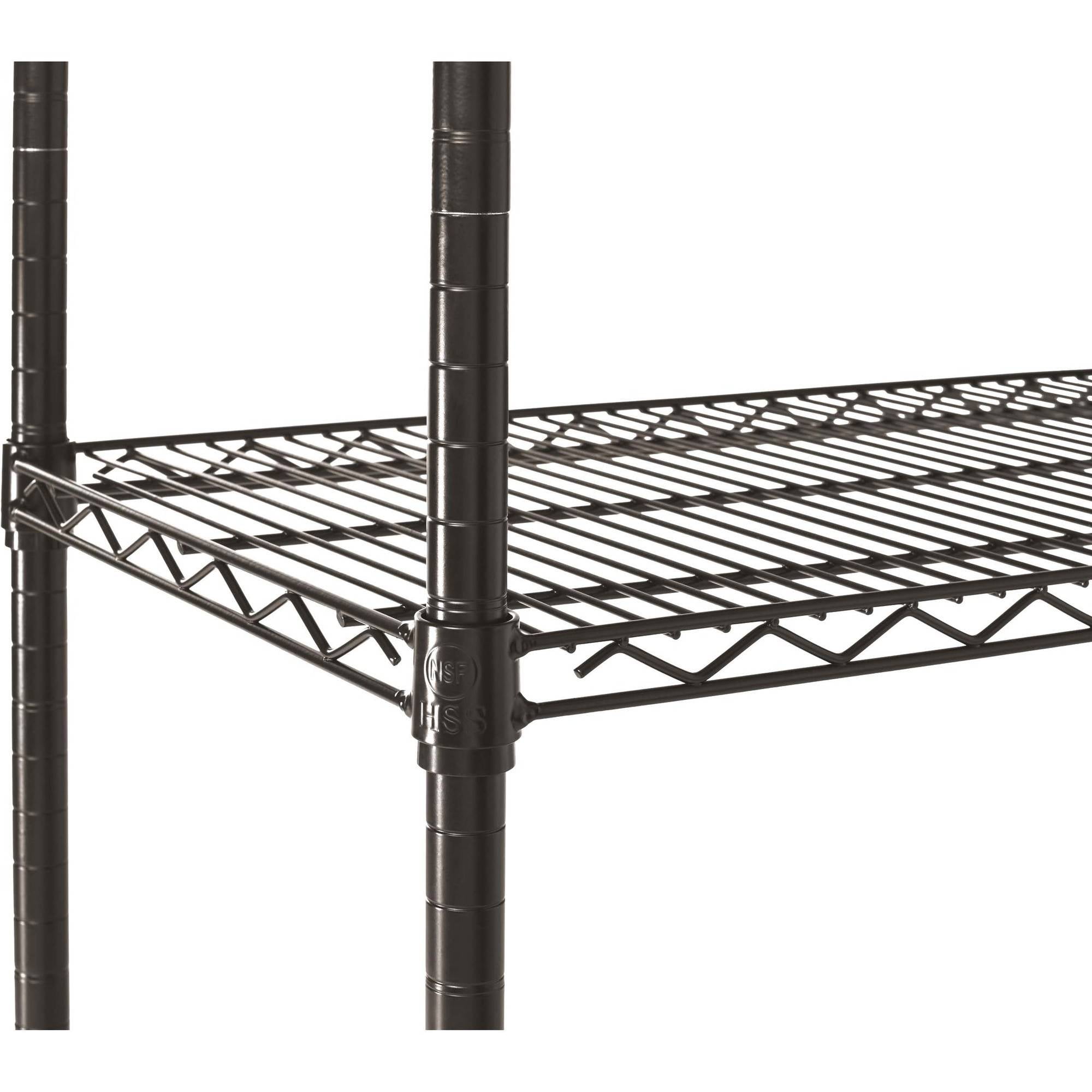 Hyper Tough Black Wire Shelf 5-Tier Heavy Duty 72"H x 48"W x 16"D, 3000lb Total Capacity