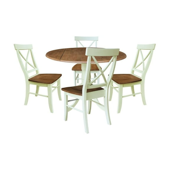 International Concepts 42" Dual Drop Leaf Dining Table with 4 Chairs