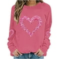 thumbnail image 4 of Ailaofu Plus Size Women Valentine's Sweatshirt Love Heart Print Pullover Tops Loose Casual Cute Valentines Gift Long Sleeve Sweatshirt, 4 of 5