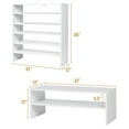 thumbnail image 2 of Costway 3 PCS Stackable Shoe Rack 31-Inch Horizontal Organizer 2-tier StorageShelf White, 2 of 10