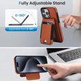 thumbnail image 4 of Wallet Case Compatible with iPhone 16 Plus for Men Women, Detachable Magnetic Wallet PU Leather Shockproof Rugged Phone Case with Kickstand Card Slots RFID Blocking for iPhone 16 Plus,Brown, 4 of 8