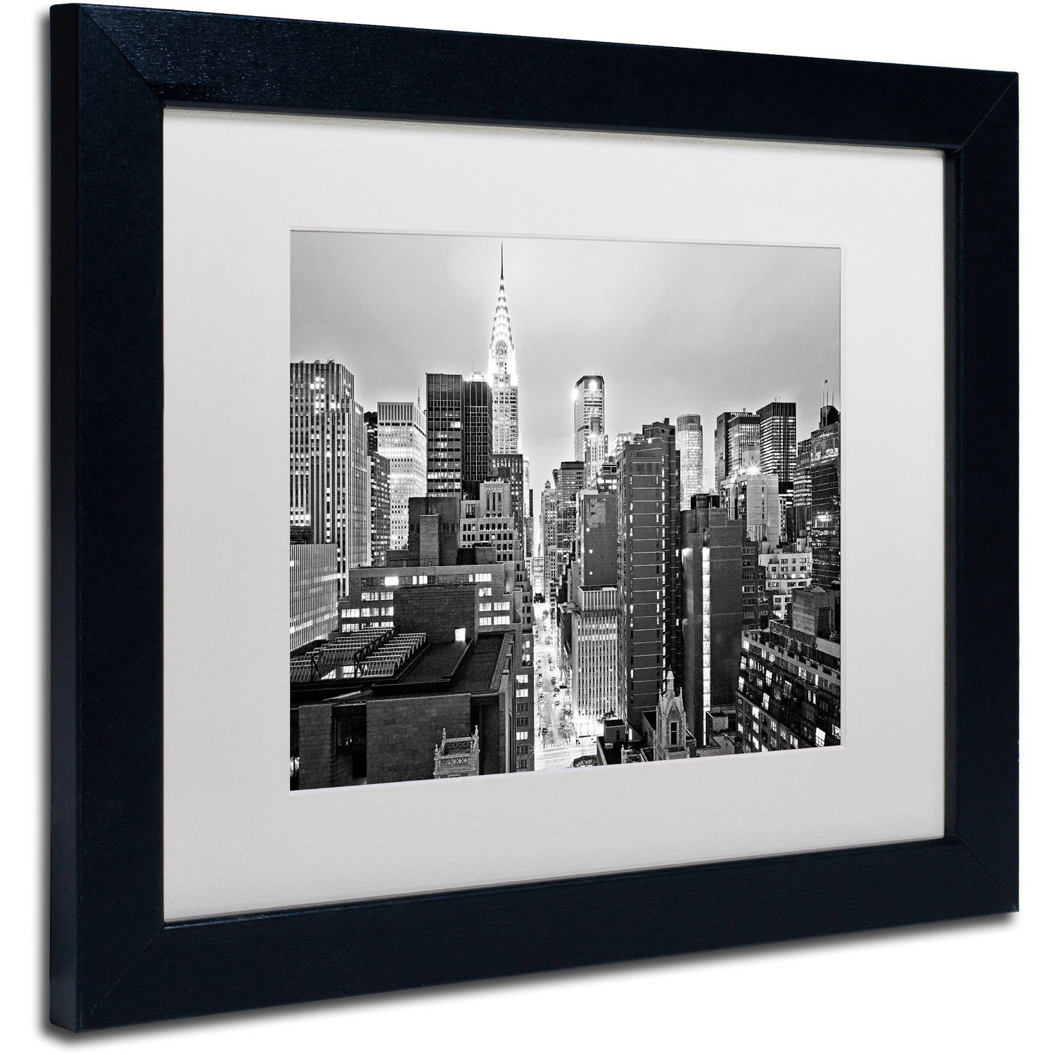 Trademark Fine Art "New York Skyline 2" Canvas Art by Preston White Mat, Black Frame