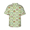 thumbnail image 3 of Balery Cute Chubby Frog Print Men's Hawaiian Shirts Short Sleeve Beach Shirt Relaxed Fit Vacation Button Down Shirts-XX-Large, 3 of 9