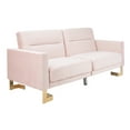 thumbnail image 3 of SAFAVIEH Tribeca Foldable Sofa Bed Blush / Brass, 3 of 7