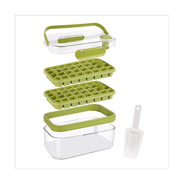 Ice Tray Pressed Ice Storage Box Freezer Square IceCube Mold with Lid