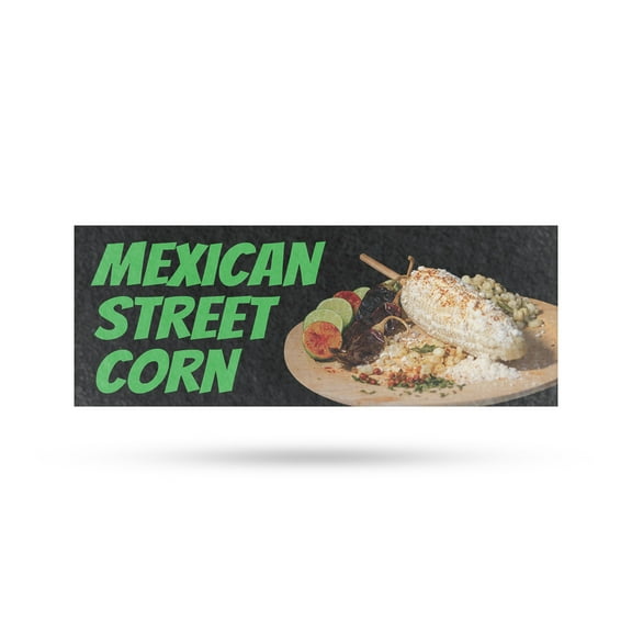 Mexican Street Corn Vinyl Decal 48 Inch x 18 Inch Weatherproof Heavy-Duty Adhesive Backing | Elotes, Food Truck Promotions, Authentic Flavors | Made in USA
