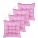 thumbnail image 1 of Granjero Gordo Juego de 4 cojines cuadrados de capitoné para silla, con lazos, color rosa claro, 45 x 45 x 7,6 cm, 1 of 3