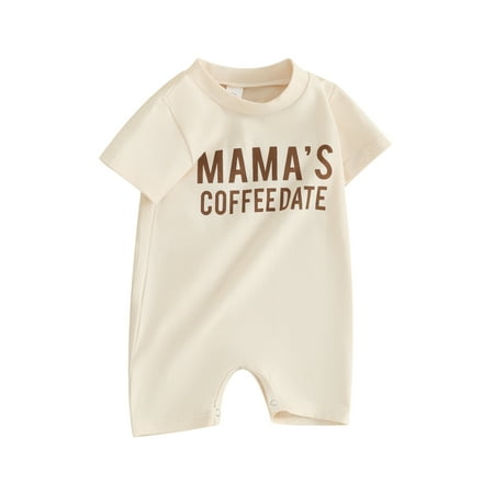 

Niceyoeuk Infant Baby Summer Jumpsuit Letter Print Short Sleeve Romper
