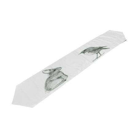 

POPCreation Rabbit And The Bird Table Runner Table Top Decoration Home Decor 13x70 inches