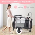 thumbnail image 6 of INFANS 3 in 1 Pack and Play, Portable Travel Baby Crib Bassinet with Detachable Mattress, Newborn Changing Table, Foldable Playpen with Carry Bag and 2 Wheels, 6 of 6