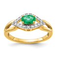 thumbnail image 1 of 14k Diamond & Emerald Ring Size 7, 1 of 1