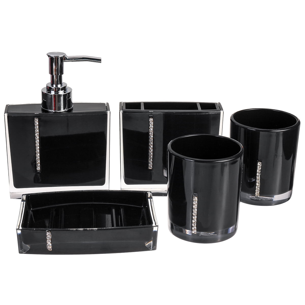 6pcs/set Plastic Bathroom Accessories Set, Home Bathroom Cleaning Tools