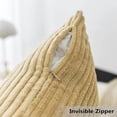 thumbnail image 4 of 22x22 Pillow Covers Set of 2 Throw Pillows Covers Striped Velvet Sofa Pillows Decorative for Bed Living Room, 55cm, 22 x 22 Inche, Taupe, 4 of 7