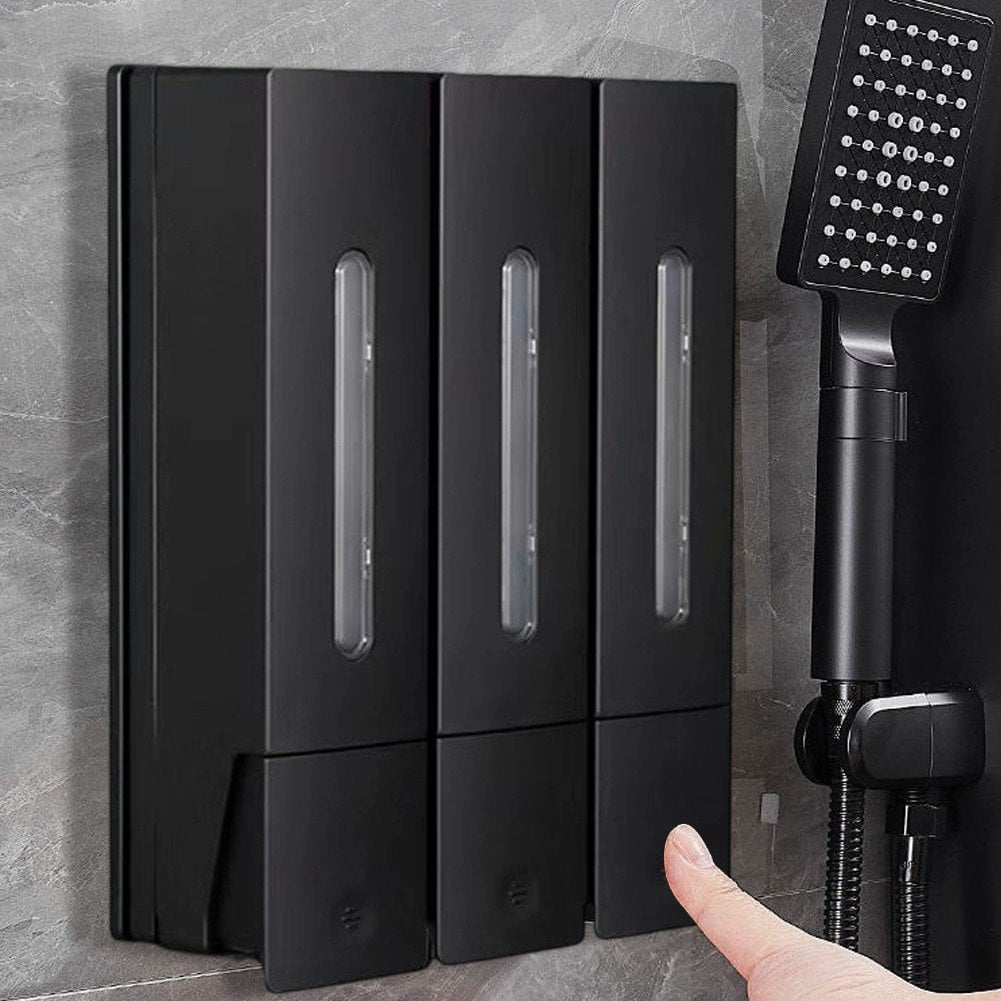 Shampoo and Conditioner Dispenser Shower Soap Dispenser Shower Dispenser 3 Chamber No Drill Shampoo Dispenser, Wall Mounted for Home Hotel