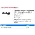 thumbnail image 2 of Left Exhaust Manifold - Compatible with 1984 - 1986 Jeep Cherokee 2.8L V6 1985, 2 of 2