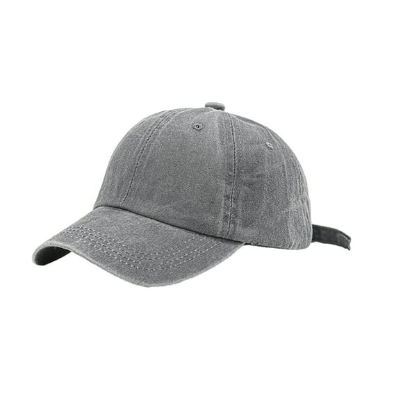 Casquette de Baseball en Coton Couleur Unie Dôme Remplacement Respirant Facile à Assortir Extérieur Chapeau Ajustable Anti-Soleil Couvre-Chef Gris Clair